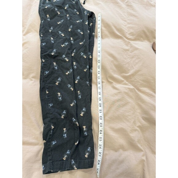 Polo Ralph Lauren Mens M Black Drawstring All Over Teddy Bear Pajama Pants - Picture 7 of 9